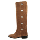 Amarillide suede, cognac - wide calf boots, large fit boots, calf fitting boots, narrow calf boots
