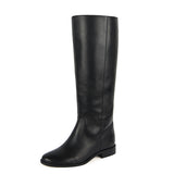 Achillea, black - wide calf boots, large fit boots, calf fitting boots, narrow calf boots