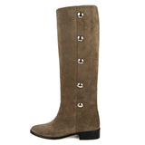 Amarillide suede, sand - wide calf boots, large fit boots, calf fitting boots, narrow calf boots