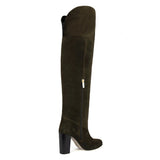 Lunaria suede, olive green - wide calf boots, large fit boots, calf fitting boots, narrow calf boots