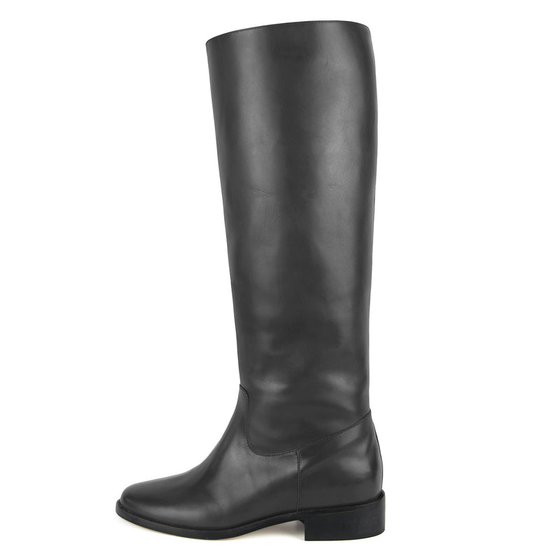 Dalia, grey - wide calf boots, large fit boots, calf fitting boots, narrow calf boots