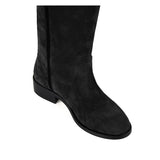 Mora suede, black - wide calf boots, large fit boots, calf fitting boots, narrow calf boots