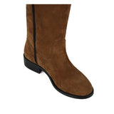 Amarillide suede, cognac - wide calf boots, large fit boots, calf fitting boots, narrow calf boots