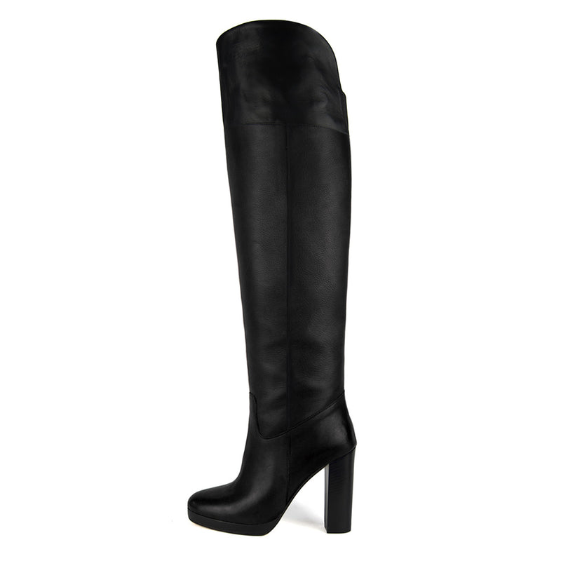 Narciso, black - wide calf boots, large fit boots, calf fitting boots, narrow calf boots