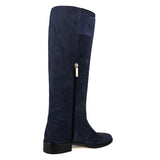 Spirea suede, night blue - wide calf boots, large fit boots, calf fitting boots, narrow calf boots