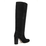 Cosmea suede, black - wide calf boots, large fit boots, calf fitting boots, narrow calf boots