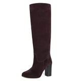 Cosmea suede, burgundy - wide calf boots, large fit boots, calf fitting boots, narrow calf boots