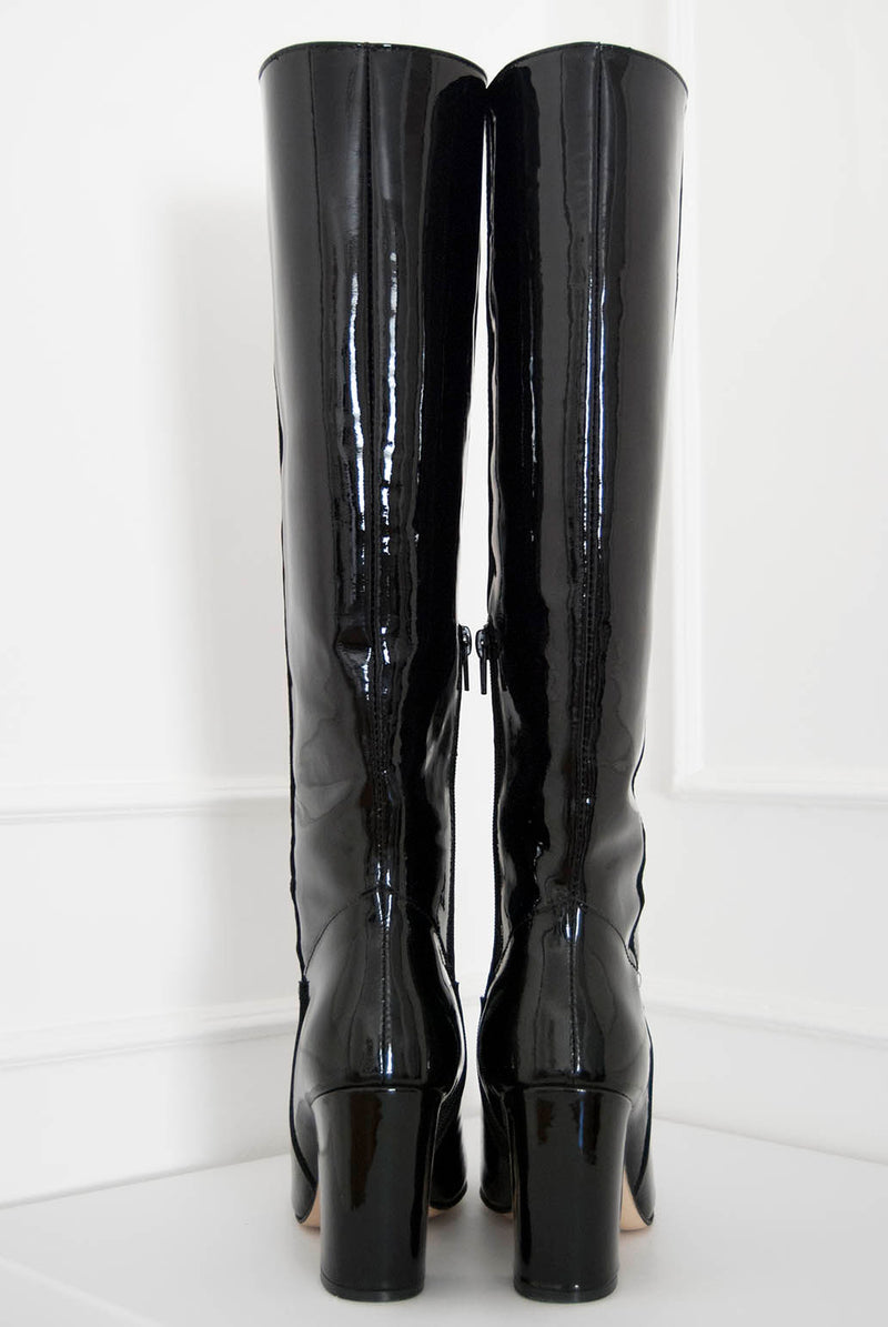 Lux, black - wide calf boots, large fit boots, calf fitting boots, narrow calf boots