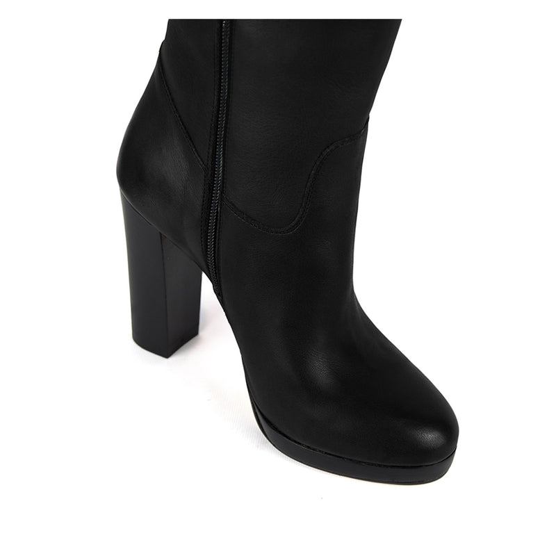 Narciso, black - wide calf boots, large fit boots, calf fitting boots, narrow calf boots