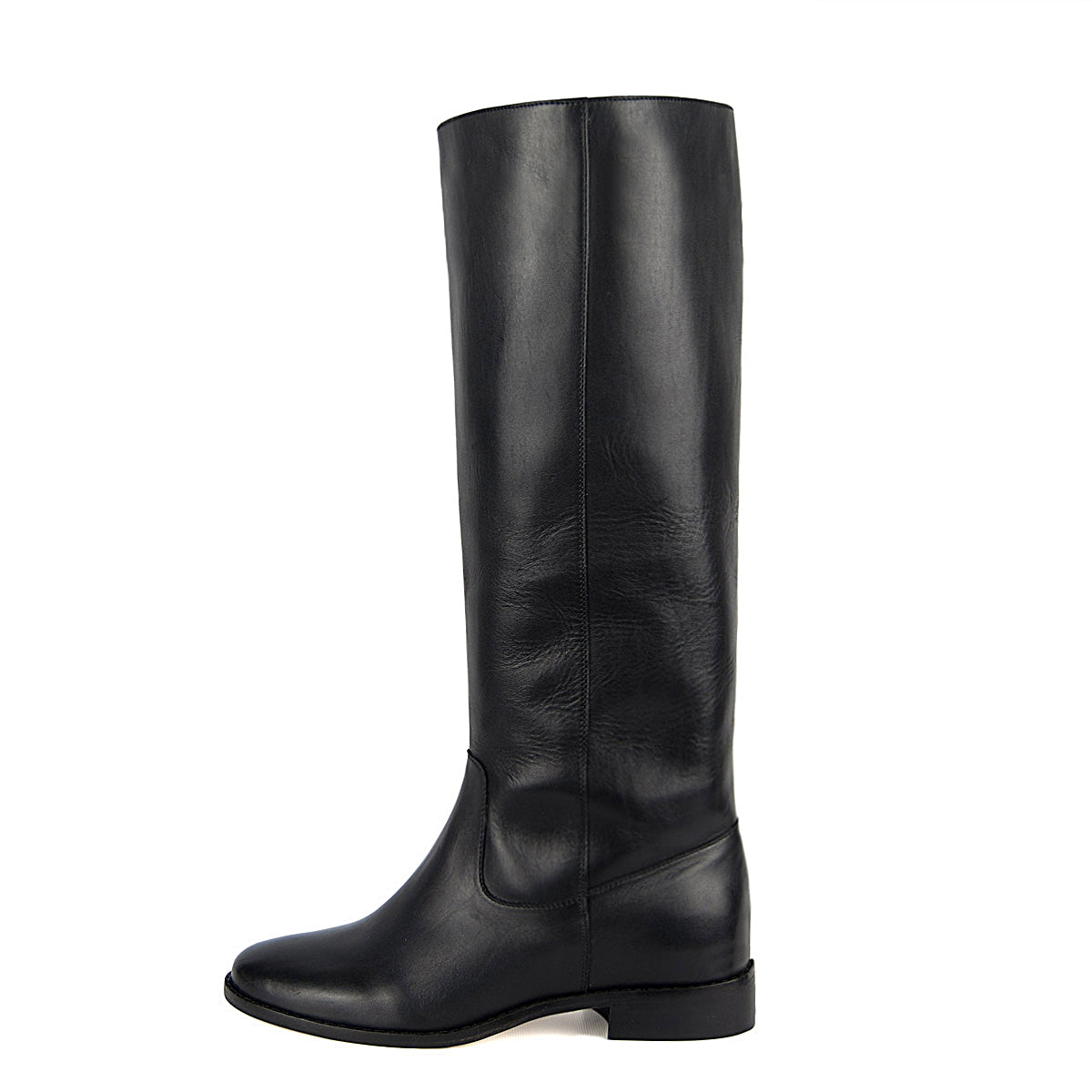 Achillea, black - wide calf boots, large fit boots, calf fitting boots, narrow calf boots
